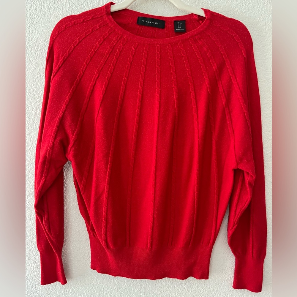 Red Tahari sweater size small